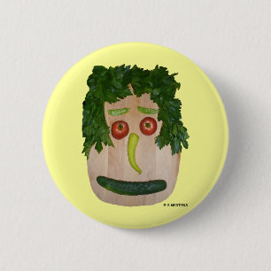 Veggie Face 6 Cm Round Badge