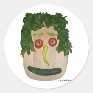 Veggie Face Classic Round Sticker