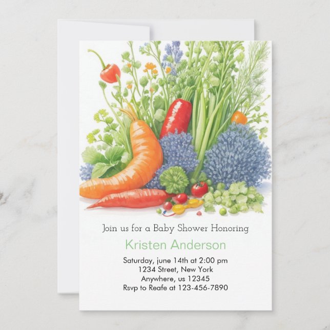 Veggie Garden Adventure Baby Shower Invitation (Front)