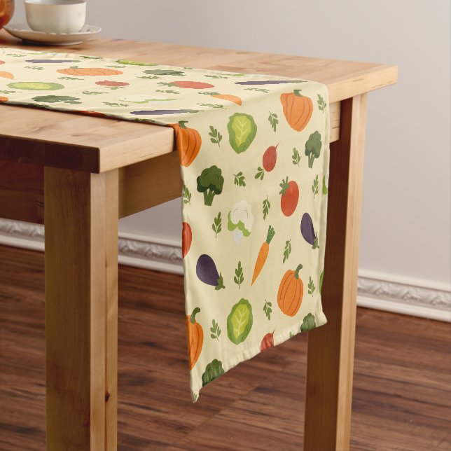 Veggie Garden Table Farmhouse Style Short Table Runner (In Situ)