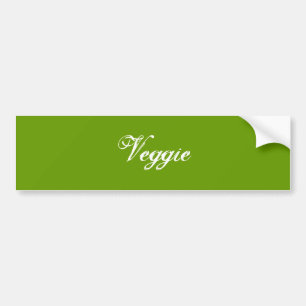 Veggie. Green. Slogan. Bumper Sticker