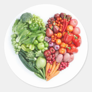 Veggie Heart Classic Round Sticker