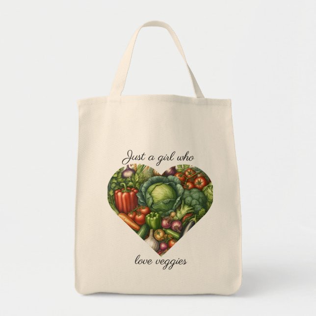 Veggie Heart | Farmer's Market Shopping Tote Bag (Front)