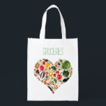 Veggie Heart Reusable Grocery Bag<br><div class="desc">Fun reusable bag for your grocery getting!  Features a heart of colourful healthy veggies!</div>