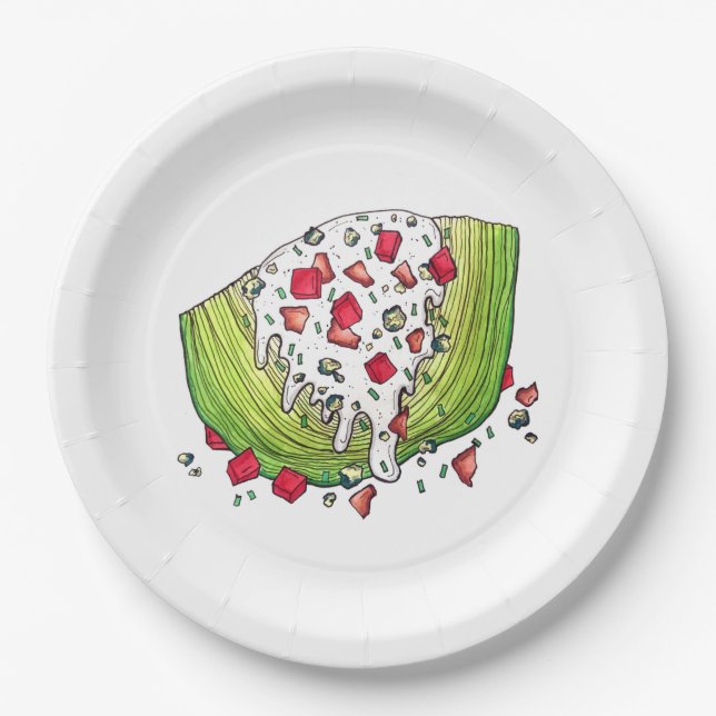 Veggie Iceberg Lettuce Wedge Salad Food Foodie Paper Plate (Front)