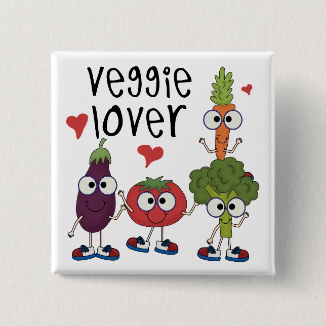 Veggie Lover 15 Cm Square Badge (Front)