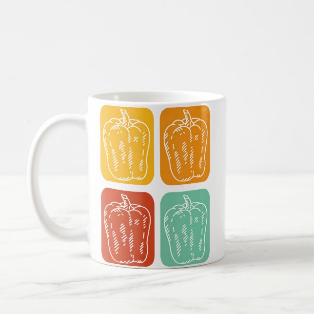 Veggie Lover Paprika Vegetables Bell Pepper Coffee Mug (Left)