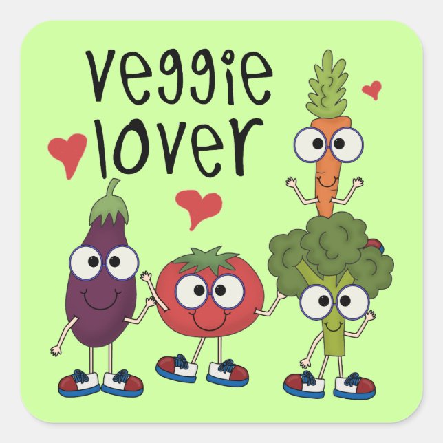 Veggie Lover Square Sticker (Front)