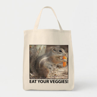 Veggie Loving Squirrel Canvas Tote Bag