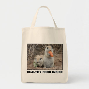 Veggie Loving Squirrels Canvas Tote Bag