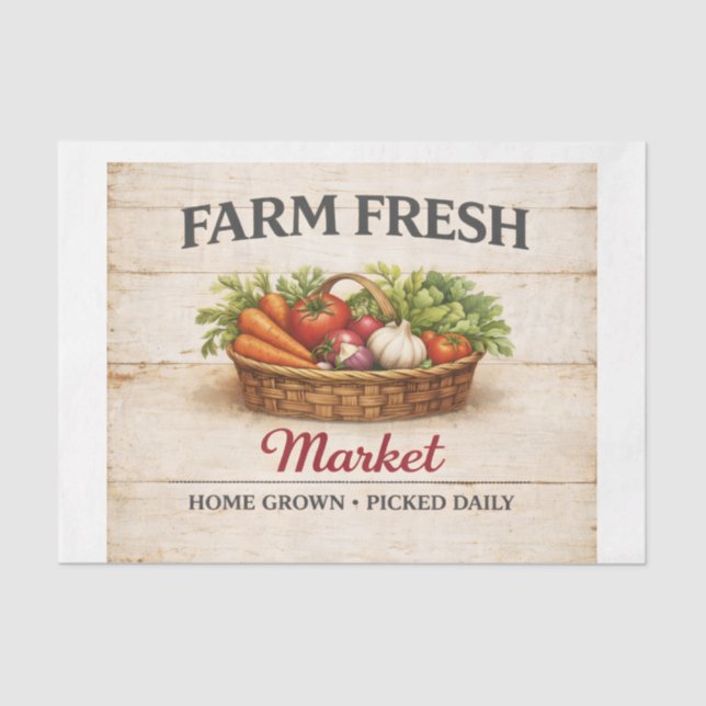 Veggie Market  Tissue Paper (Front)