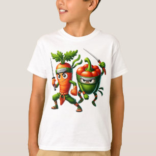 Veggie Ninjas – Warrior Carrot & Pepper T-Shirt