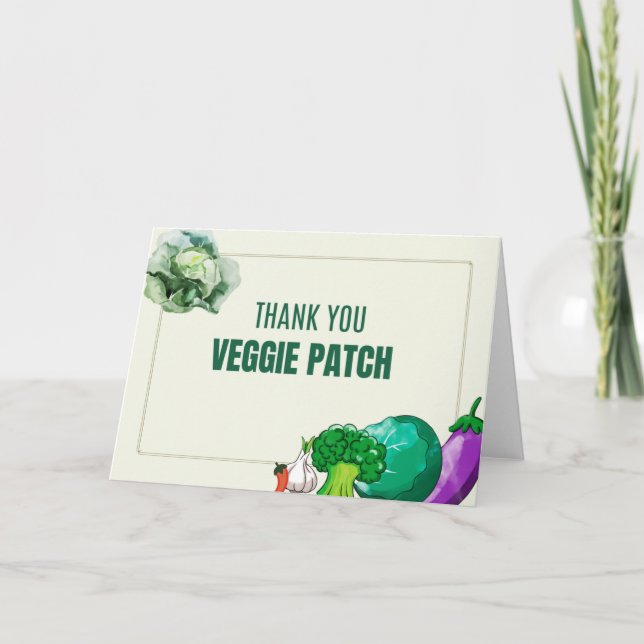 Veggie Patch Watercolor Thank You Card (Front)
