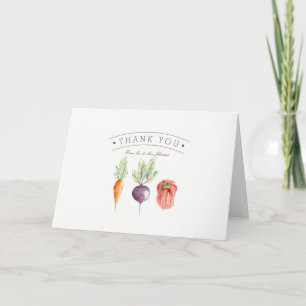 Veggie Patch Watercolor Thank You Card