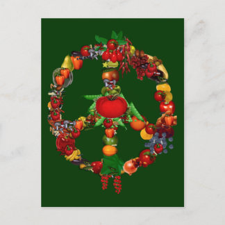 Veggie Peace Sign Postcard