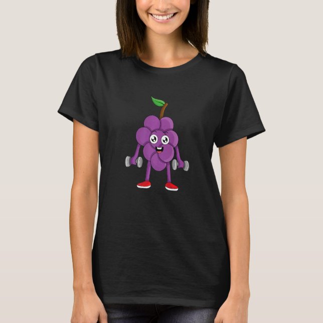 Veggie Power Red Grapes Strength Vegan Protein Veg T-Shirt (Front)