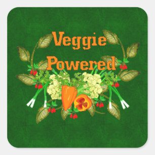 Veggie Powered Square Sticker
