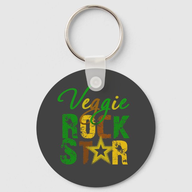 Veggie Rock Star Key Ring (Front)
