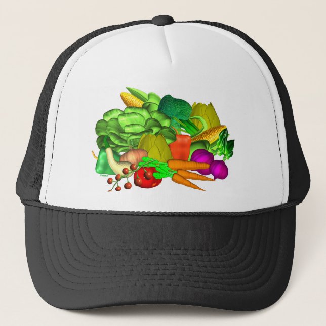 Veggie salad design on trucker hat (Front)