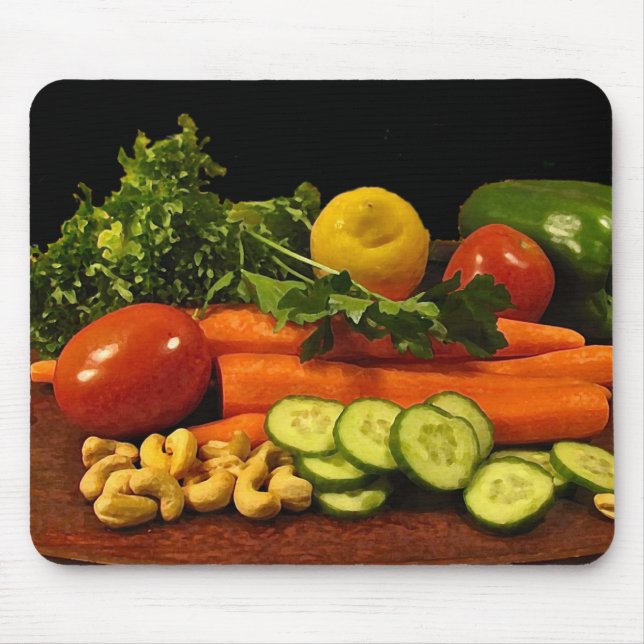 Veggie Salad Plate Mouse Mat (Front)