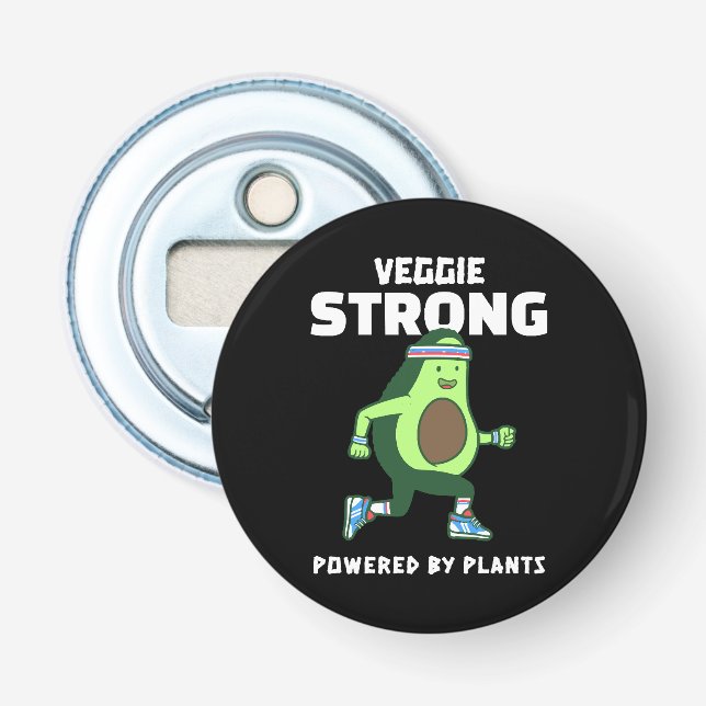 Veggie Strong, Powered by plants Bottle Opener (Front)