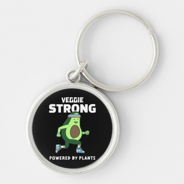 Veggie Strong, Powered by plants Key Ring (Front)