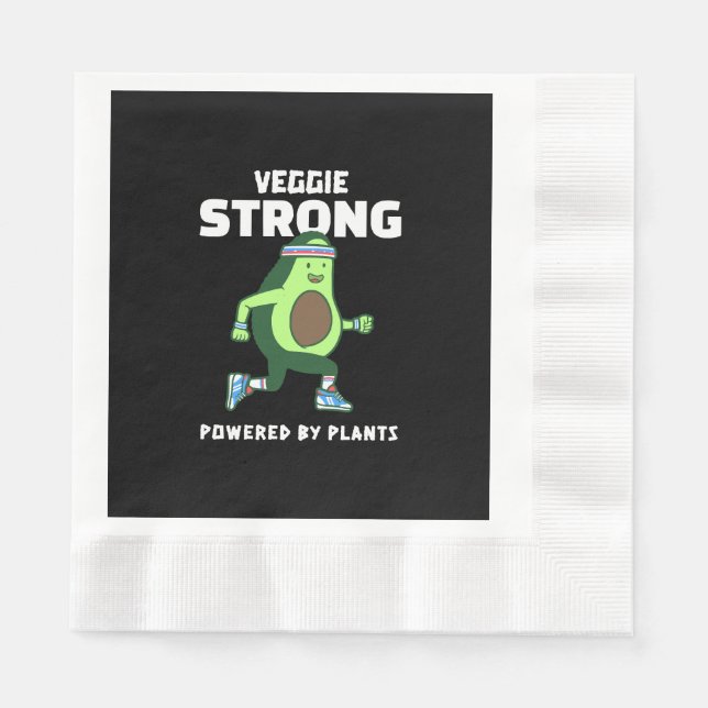 Veggie Strong, Powered by plants Napkin (Front)