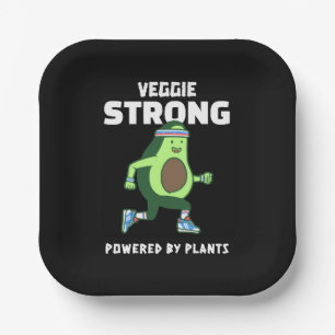 Veggie Strong, Powered by plants Paper Plate