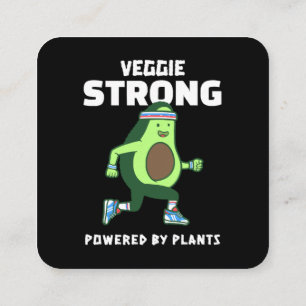 Veggie Strong, Powered by plants Square Business Card