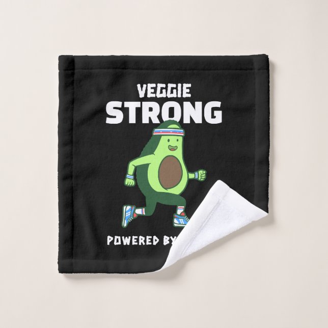 Veggie Strong, Powered by plants Wash Cloth (Wash Cloth)