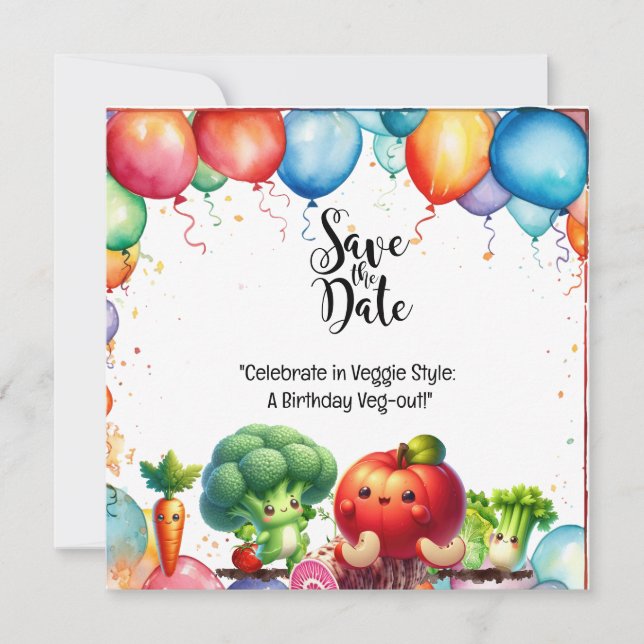 Veggie Style: A Birthday Veg-out! Invitation (Front)