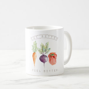 Veggie Trio   Eat Better Feel Better   Organic Coffee Mug