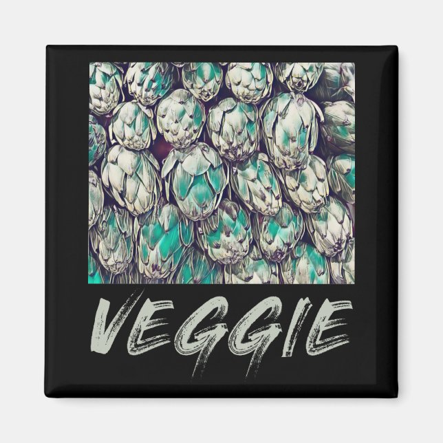 Veggie Vintage Vegetarian Gift Magnet (Front)