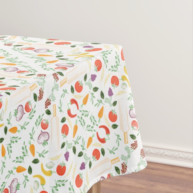 Veggies and Bottles Foodie Hip Tablecloth (In Situ)