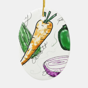 Veggies Ceramic Tree Decoration