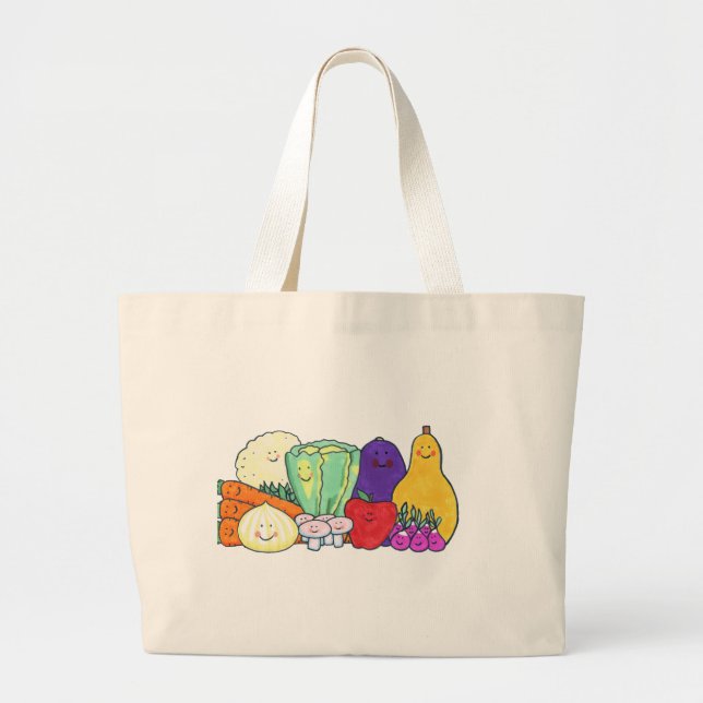 Veggies Large Tote Bag (Front)