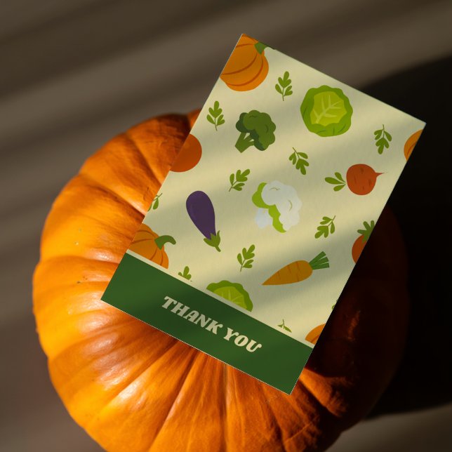 Veggies Pattern Thank You Card (Creator Uploaded)