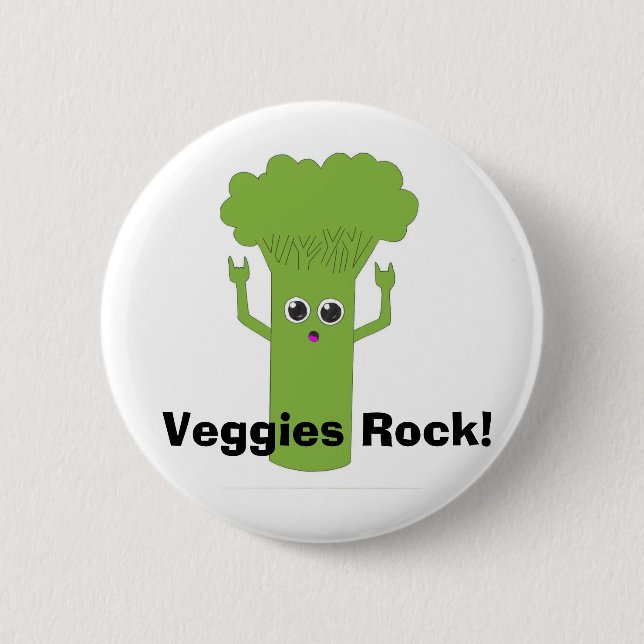 Veggies Rock! 6 Cm Round Badge (Front)