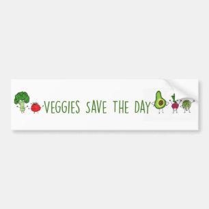Veggies Save The Day Bumper Sticker