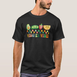 Veggies Vibes Retro World Vegetarian Day Vegan Lif T-Shirt