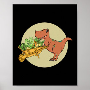 Veggiesaurus Proud Vegan Vegetarian Dinosaur Lover Poster