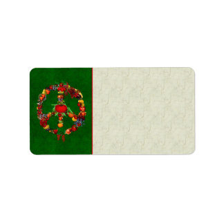 Vegie Peace Sign Label