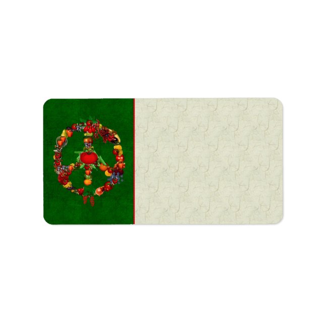 Vegie Peace Sign Label (Front)