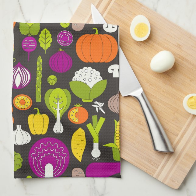 Vegies  tea towel (Quarter Fold)