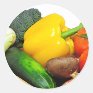 Vegtables In A basket Classic Round Sticker