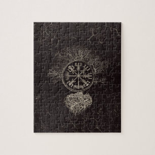 Vegvisir  and Tree of life  -Yggdrasil Jigsaw Puzzle