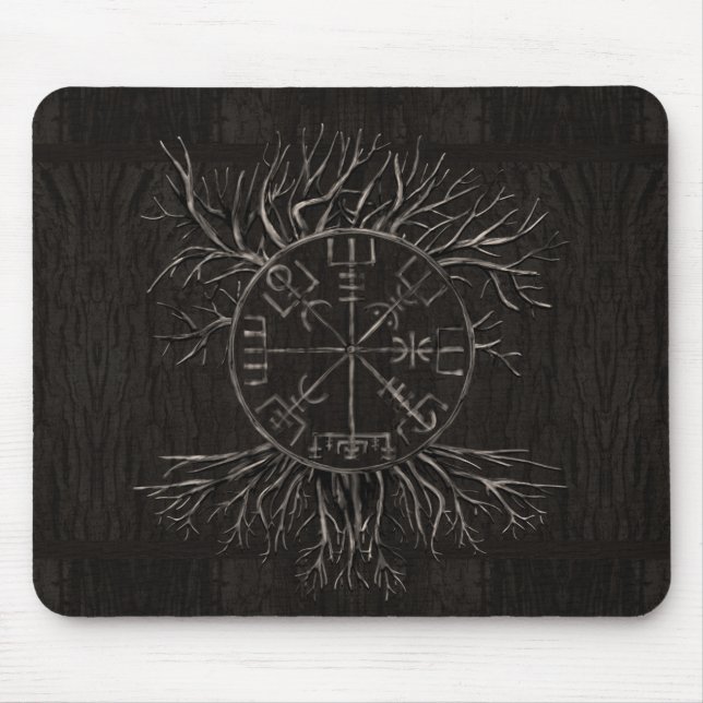 Vegvisir and Tree of life Yggdrasil Mouse Mat (Front)