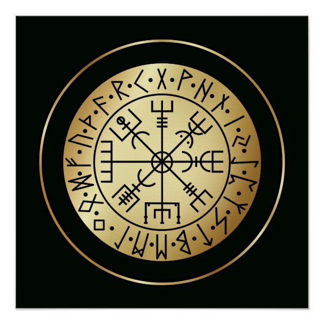 Vegvisir Compass: Guiding Runes of Iceland Poster (Front)