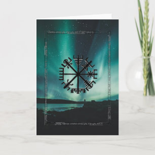 Vegvisir Compass/Wayfinder Rune greetings card