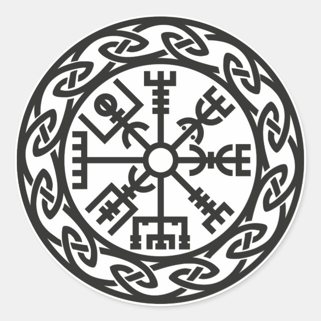 Vegvísir, Iceland, Traveller's Charm, Protection Classic Round Sticker (Front)